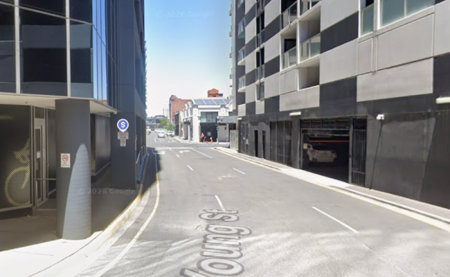 Stacker parking in Waymouth St Adelaide