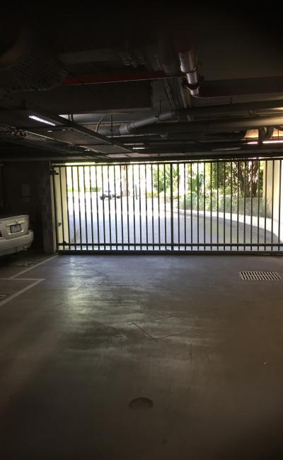 Secure gated car space