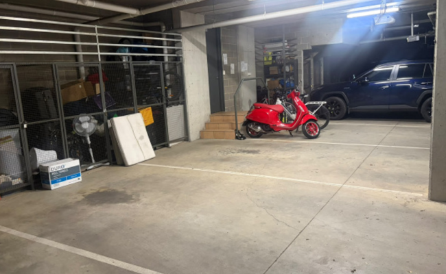 Private garage lot accessed via fob. 24/7 access. Very secure.
