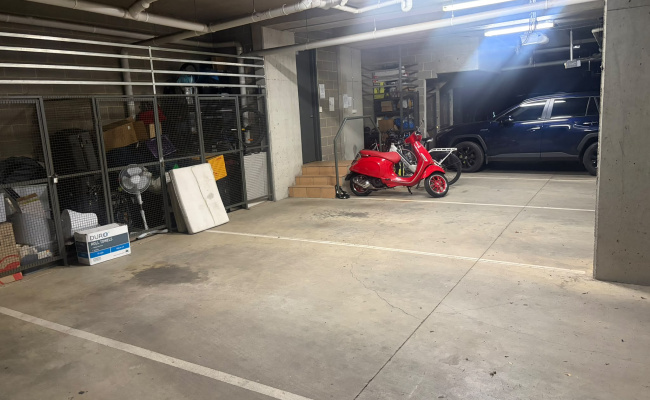 Private garage lot accessed via fob. 24/7 access. Very secure.