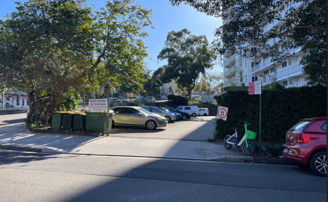 Outdoor lot parking on Wentworth Street in Glebe New South Wales Outdoor lot parking on Wentworth Street in Glebe New South Wales