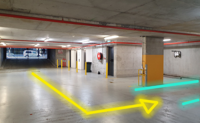 Serrata Docklands - Secure basement parking right next to the entrance