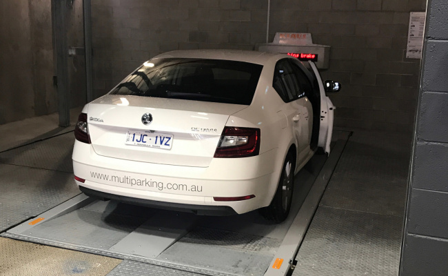 Indoor Car Stacker located in Melbourne CBD