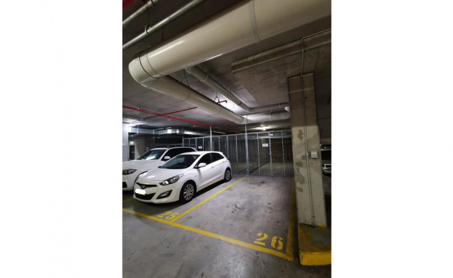 Secure basement parking with huge storage cage in heart of North Sydney 10min walk to station